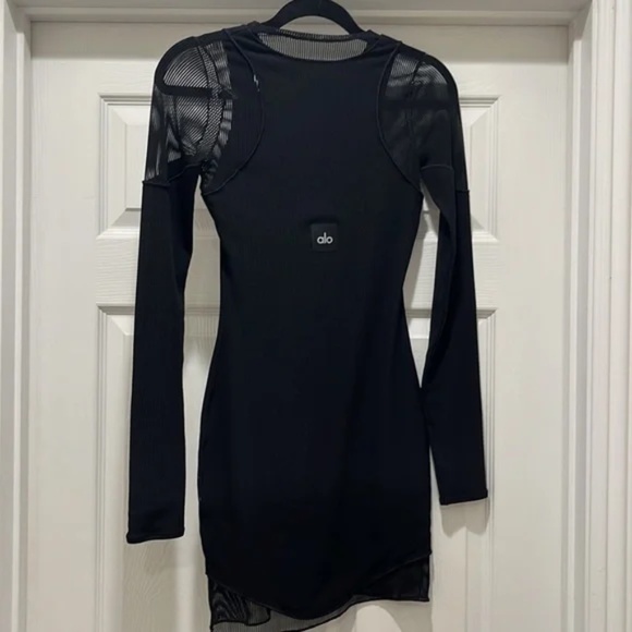 Alo Striped Mesh Synergy Long Sleeve Dress - Picture 7 of 9